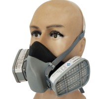 7502防尘毒半面罩防农药化工喷漆防尘毒半面具双滤毒盒硅胶BG15