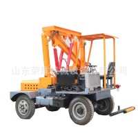 公路护栏打桩机 路面护栏打拔钻一体机 地基打桩机 轮式压桩机