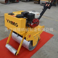手扶式汽油单轮压路机 小型微型手推单钢轮振动压实机单锟振动碾