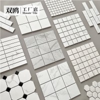 双鸥陶瓷网红白色大理石游泳池仿石材马赛克瓷砖民宿酒店水池浴室