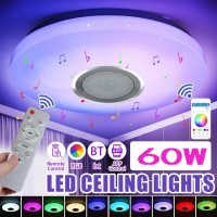 2023蓝牙音乐吸顶灯 智能RGB七彩遥控APP蓝牙吸顶灯 小包装跨境