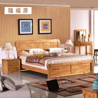 床头柜D02隆福源香柏木D812低箱原色来图定制实木简约现代实木床
