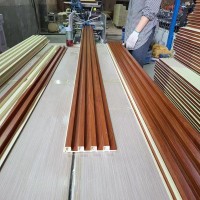 格栅墙板 竹木纤维集成墙板格栅板工程专用长城板生态木护墙板