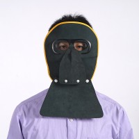 隔热劳保防护面罩焊工牛皮防护面罩头戴式全脸防护防飞沫防雾脸罩