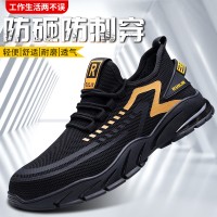 新款透气安全鞋男 户外建筑工地劳保鞋防砸防刺穿 软底钢头工作鞋