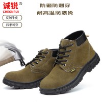 跨境劳保鞋防砸防刺穿四季反绒牛皮劳保鞋防溅烫防滑耐磨安