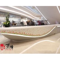 万峰异形人造石加工 热弯无缝成型人造石服务台设计定做